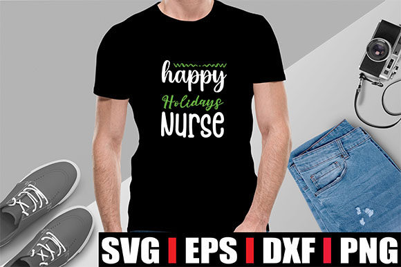 Happy Holidays Nurse Graphics for T-Shirt Designs
